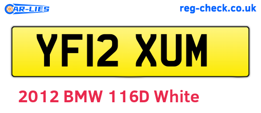 YF12XUM are the vehicle registration plates.