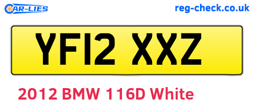 YF12XXZ are the vehicle registration plates.