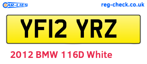YF12YRZ are the vehicle registration plates.