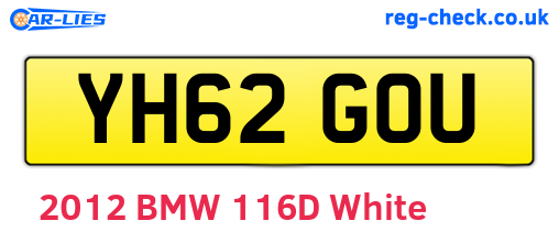 YH62GOU are the vehicle registration plates.