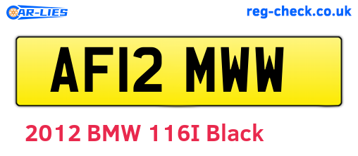 AF12MWW are the vehicle registration plates.
