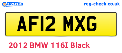 AF12MXG are the vehicle registration plates.