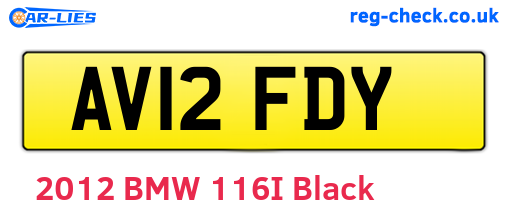 AV12FDY are the vehicle registration plates.