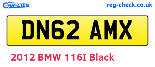 DN62AMX are the vehicle registration plates.