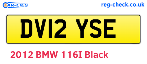 DV12YSE are the vehicle registration plates.