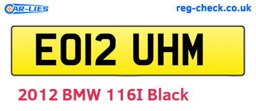 EO12UHM are the vehicle registration plates.