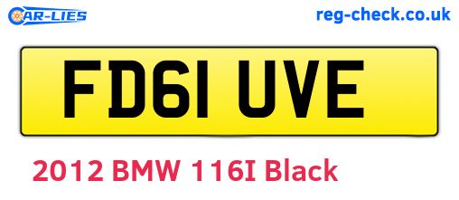 FD61UVE are the vehicle registration plates.