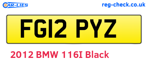 FG12PYZ are the vehicle registration plates.