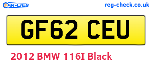 GF62CEU are the vehicle registration plates.