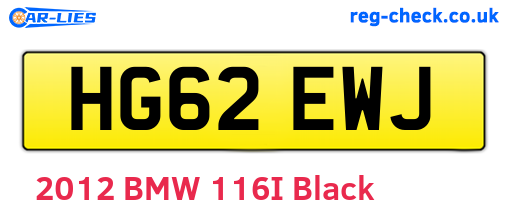 HG62EWJ are the vehicle registration plates.