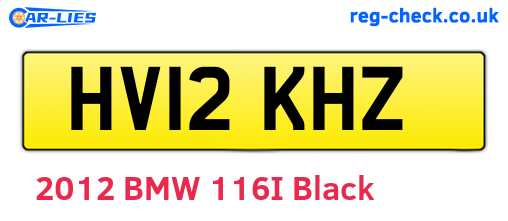 HV12KHZ are the vehicle registration plates.
