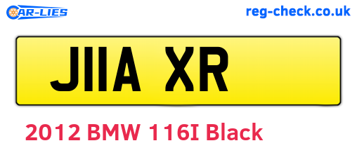 J11AXR are the vehicle registration plates.