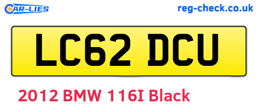 LC62DCU are the vehicle registration plates.