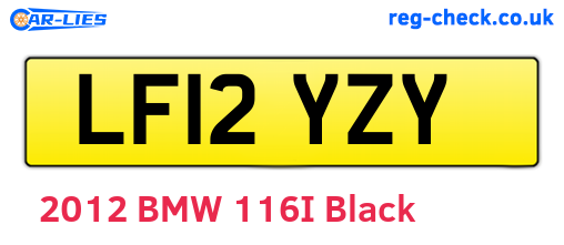 LF12YZY are the vehicle registration plates.