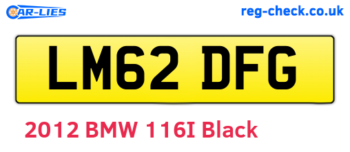 LM62DFG are the vehicle registration plates.