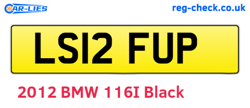 LS12FUP are the vehicle registration plates.