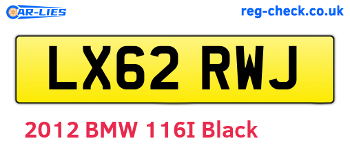 LX62RWJ are the vehicle registration plates.