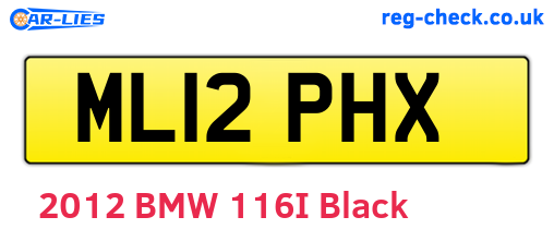 ML12PHX are the vehicle registration plates.