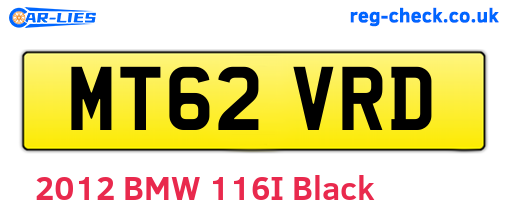 MT62VRD are the vehicle registration plates.