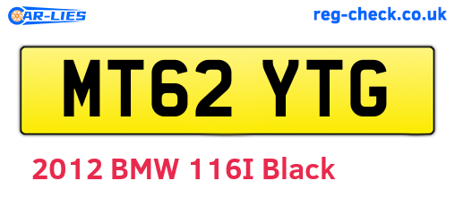 MT62YTG are the vehicle registration plates.