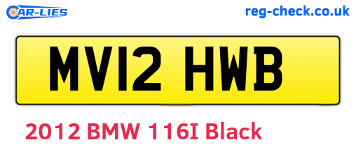 MV12HWB are the vehicle registration plates.