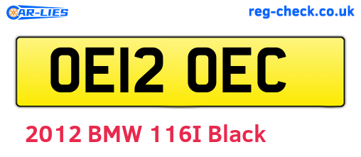OE12OEC are the vehicle registration plates.