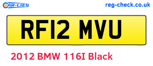 RF12MVU are the vehicle registration plates.