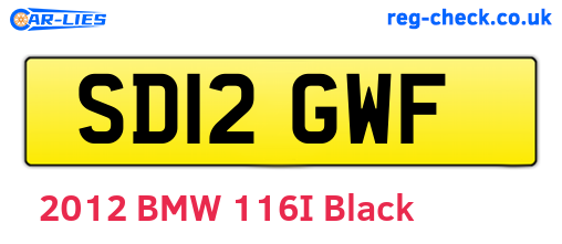 SD12GWF are the vehicle registration plates.