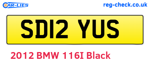 SD12YUS are the vehicle registration plates.