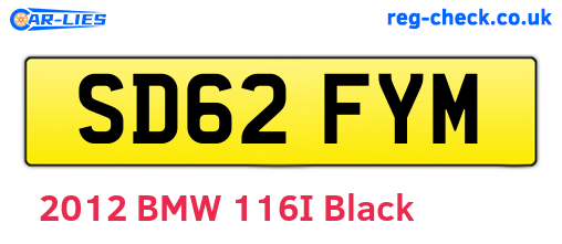 SD62FYM are the vehicle registration plates.