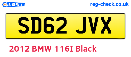SD62JVX are the vehicle registration plates.