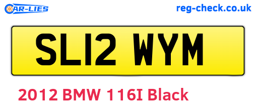 SL12WYM are the vehicle registration plates.