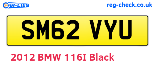 SM62VYU are the vehicle registration plates.