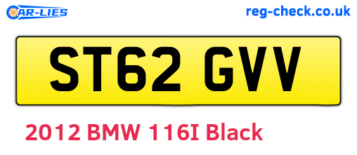 ST62GVV are the vehicle registration plates.