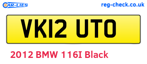 VK12UTO are the vehicle registration plates.