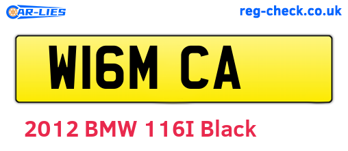 W16MCA are the vehicle registration plates.