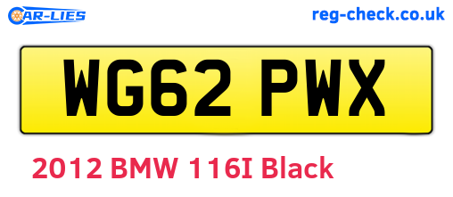 WG62PWX are the vehicle registration plates.
