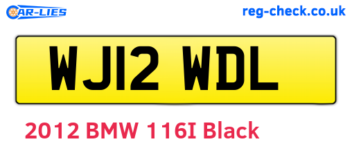 WJ12WDL are the vehicle registration plates.