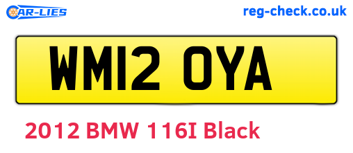 WM12OYA are the vehicle registration plates.