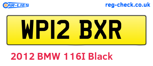 WP12BXR are the vehicle registration plates.