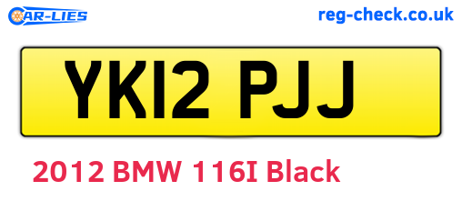 YK12PJJ are the vehicle registration plates.