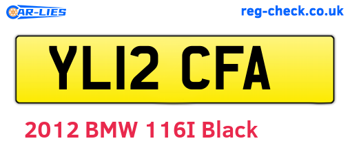 YL12CFA are the vehicle registration plates.