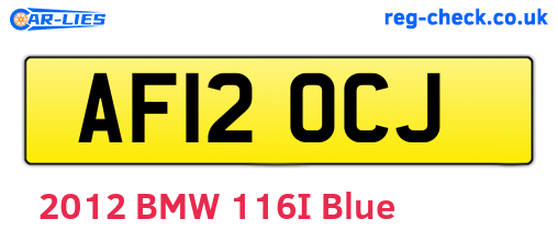AF12OCJ are the vehicle registration plates.