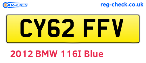 CY62FFV are the vehicle registration plates.