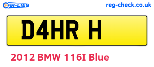 D4HRH are the vehicle registration plates.