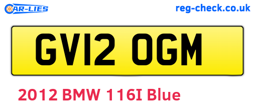 GV12OGM are the vehicle registration plates.