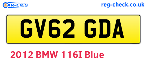 GV62GDA are the vehicle registration plates.