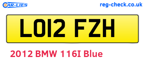LO12FZH are the vehicle registration plates.