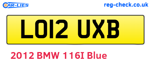 LO12UXB are the vehicle registration plates.