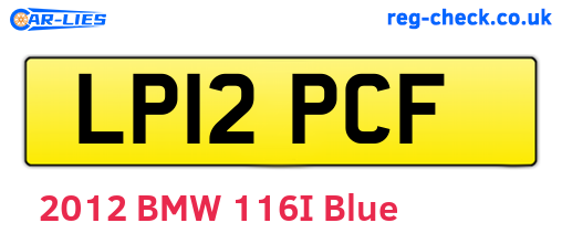 LP12PCF are the vehicle registration plates.